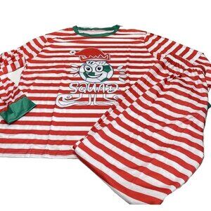 Striped Elf Squad Family Christmas Pyjamas Dad/Men'sLarge Christmas Pj Set NEW